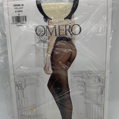 NIP Omero Size Small Sense 20 Lace Waistband Made Italy Stockings Hosiery Ivory